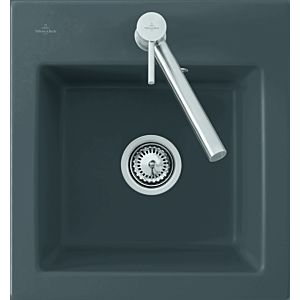 Villeroy and Boch Subway sink 67811FJ0 with waste set and manual operation, chromite