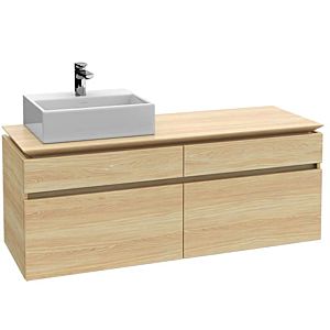 Villeroy und Boch Legato Waschtischunterschrank B614L0RH 140x55x50cm, Waschtisch links, mit LED-Beleuchtung, Kansas Oak