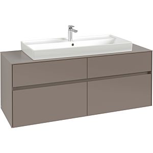 Villeroy and Boch Collaro vanity unit C09200DH 140x54.8x50cm, washbasin in the middle, Glossy White