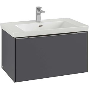 Villeroy and Boch Subway 3.0 vanity unit C573L0VQ 77.2x42.9x47.8cm, with LED / handle aluminum glossy, marine blue