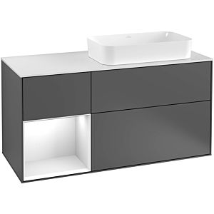 Villeroy und Boch Finion Waschtischunterschrank F681GJHG 120x60,3x50,1cm, Regal links Light grey matt, Midnight Blue Matt Lacquer