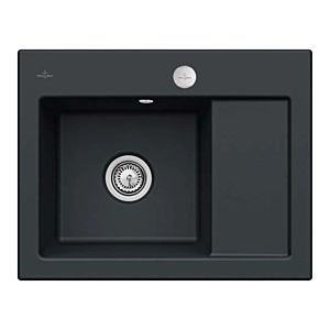 Villeroy &amp; Boch Subway built-in sink 331202S5 left, with drain fitting and eccentric actuation, Ebony