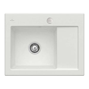 Villeroy &amp; Boch Subway built-in sink 331202SM left, with drain fitting and eccentric actuation, Steam