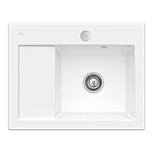 Villeroy &amp; Boch Subway built-in sink 331302KG right, with drain fitting and eccentric operation, Snow White