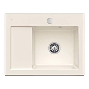 Villeroy &amp; Boch Subway built-in sink 331302KR right, with drain fitting and eccentric actuation, Crema