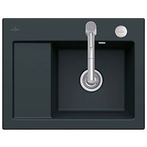 Villeroy &amp; Boch Subway built-in sink 331302S5 right, with drain fitting and eccentric actuation, Ebony