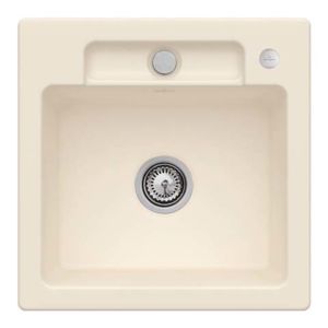 Villeroy and Boch Siluet flush-mounted sink 33452FFU with waste set and eccentric actuation, Ivory