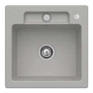 Villeroy and Boch Siluet flush-mounted sink 33452FKD with drain fitting and eccentric actuation, Fossil