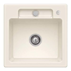 Villeroy and Boch Siluet flush-mounted sink 33452FKR with drain fitting and eccentric actuation, Crema