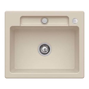 Villeroy and Boch Siluet sink 334602AM with drain fitting and eccentric actuation, Almond