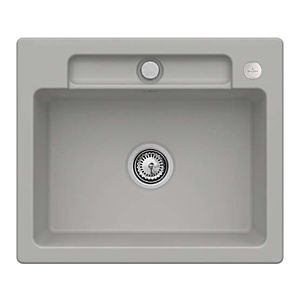 Villeroy and Boch Siluet flush-mounted sink 33462FKD with drain fitting and eccentric actuation, Fossil