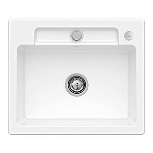 Villeroy and Boch Siluet flush-mounted sink 33462FKG with waste set and eccentric operation, Snow White