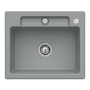 Villeroy and Boch Siluet sink 334602SL with drain fitting and eccentric actuation, Stone