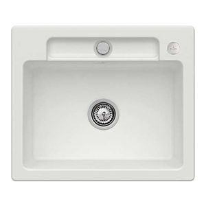 Villeroy and Boch Siluet sink 334602SM with drain fitting and eccentric actuation, Steam