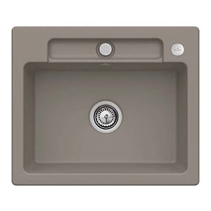 Villeroy and Boch Siluet sink 334602TR with drain fitting and eccentric actuation, Timber