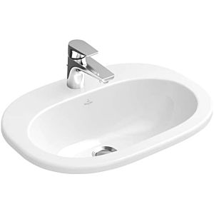 Villeroy & Boch O.Novo Einbauwaschtisch 41615601 56 x 40,5 cm, weiss,  mit Hahnloch & Überlauf