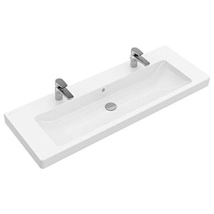 Villeroy & Boch Waschtisch Subway 2.0 7176D2R1 130 x 47 cm, weiss Ceramicplus, 2 Hahnlöcher