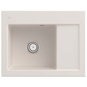 Villeroy &amp; Boch Subway built-in sink 331201KR left, with drain fitting and manual operation, Crema