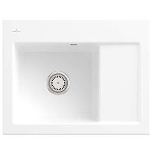 Villeroy &amp; Boch Subway built-in sink 331201RW left, with drain fitting and manual operation, Stone White