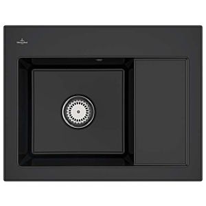 Villeroy &amp; Boch Subway built-in sink 331201S5 left, with drain fitting and manual operation, Ebony