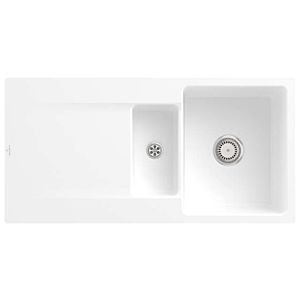 Villeroy et Boch Siluet Villeroy et Boch encastrer 33371FRW avec ensemble de déchets et opération manuelle, Stone White