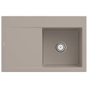 Villeroy and Boch Subway Style 45 built-in sink 334701AM right, with drain fitting, manual operation, almond CeramicPlus, 78 x 51 cm