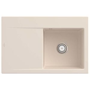 Villeroy and Boch Subway Style 45 built-in sink 334701FU right, with drain fitting, manual operation, ivory CeramicPlus, 78 x 51 cm