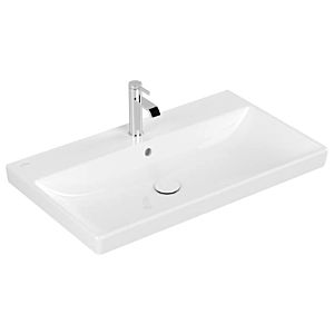 Villeroy & Boch Avento Waschtisch 41568001 80 x 47 cm, weiss, 1 Hahnloch, mit Überlauf