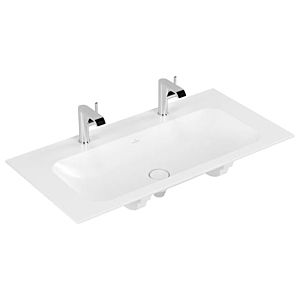 Villeroy and Boch Finion washbasin 4164A1RW 100x50cm, stone white C +, 2 tap holes, without overflow