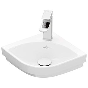 Villeroy and Boch Subway 3.0 corner Cloakroom basin 437146R1 32cm leg length, with tap hole / without overflow, white C-plus