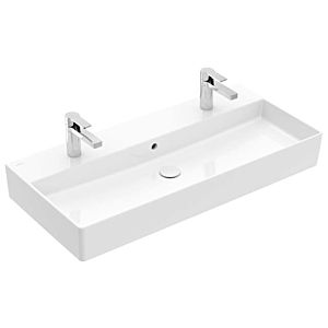 Villeroy und Boch Memento 2.0 Waschtisch 4A22A4R1 100x47cm, 2 Hahnlöcher, mit Überlauf, Weiß C+