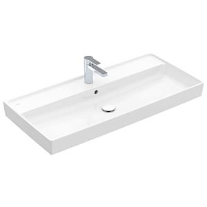 Villeroy & Boch Collaro Waschtisch 4A331G01 mit Überlauf und Hahnloch, 100x47cm, weiß