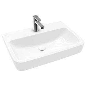 Villeroy und Boch O.novo Waschtisch 4A416601 65 x 46 cm, 1 Hahnloch, eckig, ohne Überlauf, weiß