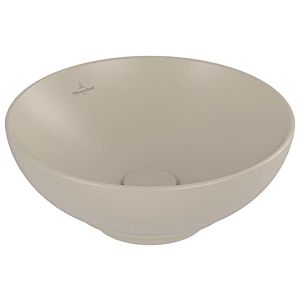 Villeroy and Boch Loop &amp; friends countertop washbasin 4A4500AM d = 38cm, without tap platform, with overflow, almond C-plus