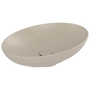 Villeroy and Boch Loop &amp; friends countertop washbasin 4A4700AM 56x38cm, oval, without tap platform, with overflow, almond C-plus