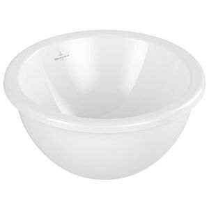 Villeroy and Boch Loop &amp; friends undermount washbasin 4A5100R1 round, without tap hole bank, with overflow, Ø 33 cm, white C-plus