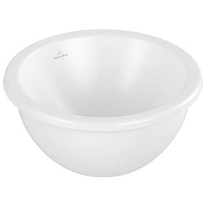 Villeroy und Boch Loop & friends Unterbauwaschbecken 4A5101RW rund, ohne Hahnlochbank, ohne Überlauf, Ø 33 cm, stone white C-plus