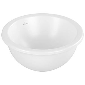 Villeroy and Boch Loop &amp; friends undermount washbasin 4A5200RW round, without tap hole bench, with overflow, Ø 38 cm, stone white C-plus