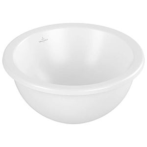 Villeroy und Boch Loop & friends Unterbauwaschbecken 4A5201RW rund, ohne Hahnlochbank, ohne Überlauf, Ø 38 cm, stone white C-plus