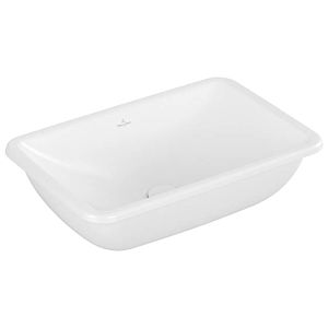 Villeroy et Boch Loop &amp; friends 4A5700RW sans rangée de trous pour robinetterie, avec trop-plein, 54 x 34 cm, blanc pierre C-plus