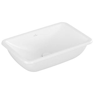 Villeroy and Boch Loop &amp; friends undermount washbasin 4A5701RW without tap hole bank, without overflow, 54 x 34 cm, stone white C-plus