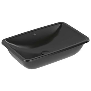 Villeroy and Boch Loop &amp; friends undermount washbasin 4A5800S5 without tap hole bank, with overflow, 61.5 x 39 cm, Ebony C-plus