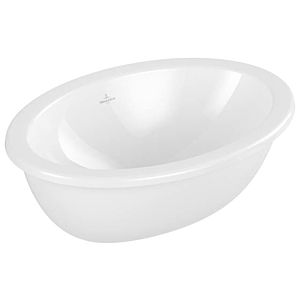 Villeroy und Boch Loop & friends Einbauwaschbecken 4A6201R1 oval, ohne Hahnlochbank, ohne Überlauf, 57 x 41 cm, weiß C-plus