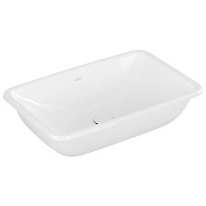 Villeroy et Boch Loop &amp; friends lavabo à encastrer 4A6600R1 sans rangée de trous pour robinetterie, avec trop-plein, 67,5 x 45 cm, blanc C-plus