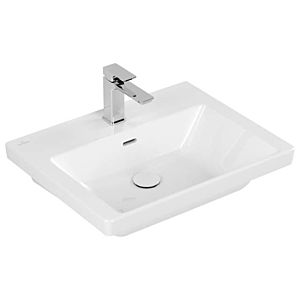 Villeroy und Boch Subway 3.0 Schrank-Waschtisch 4A7060R1 60x47cm, mit 1 Hahnloch/mit Überlauf, weiß C-plus