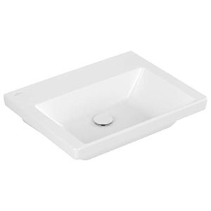 Villeroy and Boch Subway 3.0 washbasin 4A7063RW 60x47cm, without tap hole / without overflow, stone white C-plus