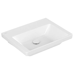 Villeroy and Boch Subway 3.0 washbasin 4A706FR1 60x47cm, ground underside, without tap hole / without overflow, white C-plus