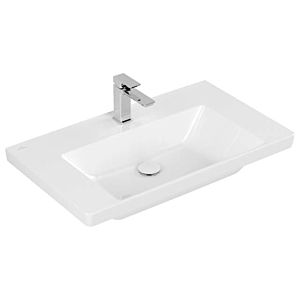 Villeroy und Boch Subway 3.0 Schrank-Waschtisch 4A7081R1 80x47cm, mit 1 Hahnloch/ohne Überlauf, weiß C-plus