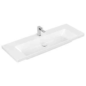 Villeroy und Boch Subway 3.0 Schrank-Waschtisch 4A70D2R1 130x47cm, mit 1 Hahnloch/ohne Überlauf, weiß C-plus