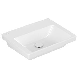 Villeroy and Boch Subway 3.0 washbasin 4A70F6R1 55x44cm, without tap hole / without overflow, white C-plus